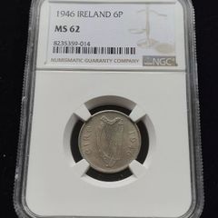Ireland 1946 | Irish 6p | 6 Pence | Wolfhound | KM.13a | MS 62