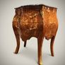 Pair of Mahogany and Kingwood Veneer Marble Top Bombe Bedside Lockers / Nightstands Image 3