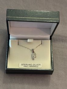 Brand New Sterling Silver Necklace With Initial / Letter F Pendant