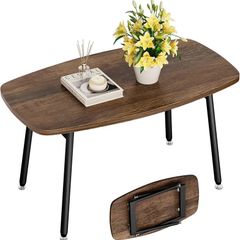 Folding Coffee Table Rustic Small Coffee Tables for Living Room Farmhouse Portable Table for Small Spaces Rectangular Mid Century Coffee Tables, No Assembly 31.5 /15.7 / 17.7IN, Walnut