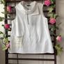 Bnwt white sleeveless top premiun brand Orly size medium 100% cotton Image 3