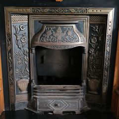 Cast iron fireplace insert & grate