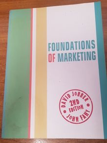 Foundations of Marketing, David Jobber and John Fahy