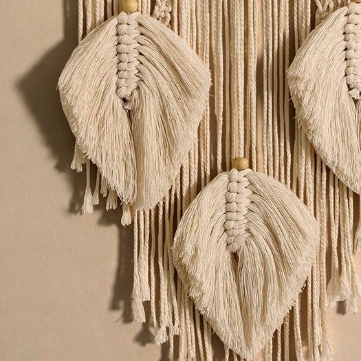 Boho Dream Catchers for Bedroom-Macrame Woven Wall Hanging Handmade Dreamcatcher with Tassel Decoration Bedroom Decor Ornament Craft,Beige (FREE SHIPPING)