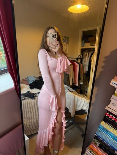 Pink midi dress