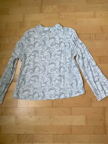 Ivory Mix Long Sleeve High Neck Blouse
