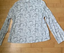 Ivory Mix Long Sleeve High Neck Blouse