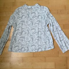 Ivory Mix Long Sleeve High Neck Blouse