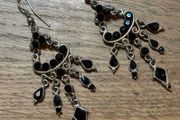 Vintage Black Jewelled Earrings
