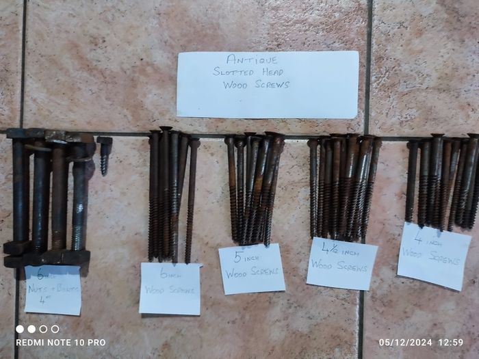 Antique Slotted head wood screws