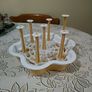 Flower shape glass stand with tray Image 3