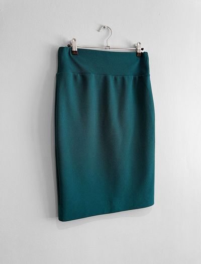 Pre Owned Emery Rose Teal Textured Pencil Skirt