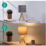 EDISHINE 36cm Wood Bedside Table Lamp, Tripod Desk Lamp with Beige Linen Lampshade Image 6
