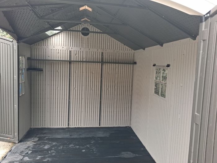 Lifetime brand 8 ft. X 10 ft. (3.05 metre X 2.44 metre) outdoor maintenance free storage shed