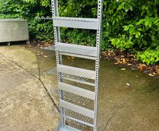Silver Shop Display Stand With Hooks
