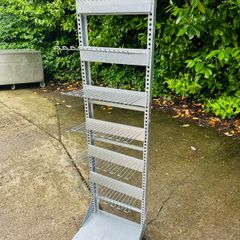 Silver Shop Display Stand With Hooks