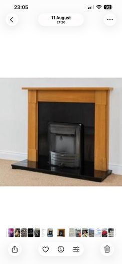 fire place never used heart back and surround