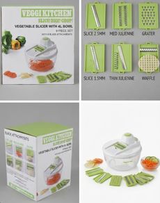 BRAND NEW: Veggi Kitchen 9 - Piece Vegetable Slicer with 4L Bowl | Collection D13