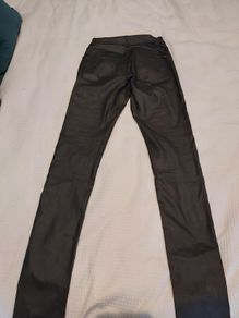 leather effect biker trousers