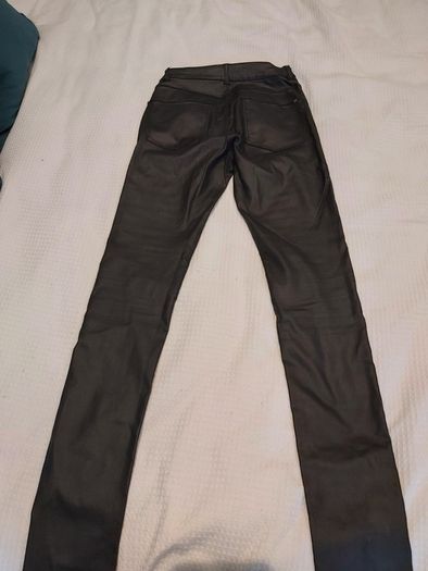 leather effect biker trousers