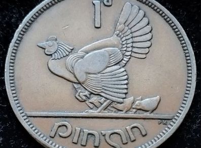 [#116] - Ireland 1940 | Irish 1d | Irish One Penny | Hen and Chicks | KM.11