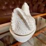 Vintage Mid Sized Cream Ceramic Hen on Nest Egg Keeper Storage Jar Image 5