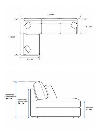 EZ Living Isaac L-Shaped Sofa and Footstool for 1450euro