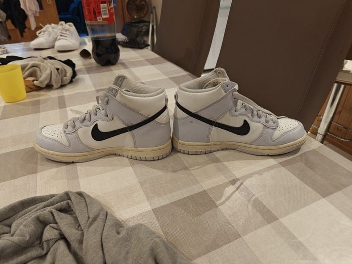 Nike Dunk High Sneakers - White / Grey / Black - UK 4 (EU 36.5)