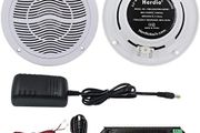 6.5 Inches 120 Watts Waterproof Bluetooth Marine Speakers Ceiling Speakers Perfect for Kitchen Home Tub Bathroom Outdoor (White)