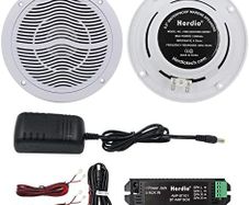 6.5 Inches 120 Watts Waterproof Bluetooth Marine Speakers Ceiling Speakers Perfect for Kitchen Home Tub Bathroom Outdoor (White)