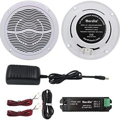 6.5 Inches 120 Watts Waterproof Bluetooth Marine Speakers Ceiling Speakers Perfect for Kitchen Home Tub Bathroom Outdoor (White)