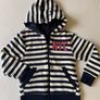 Brand new Navy Marine Stripe Zip Up Sweater / Hoodie Image 2