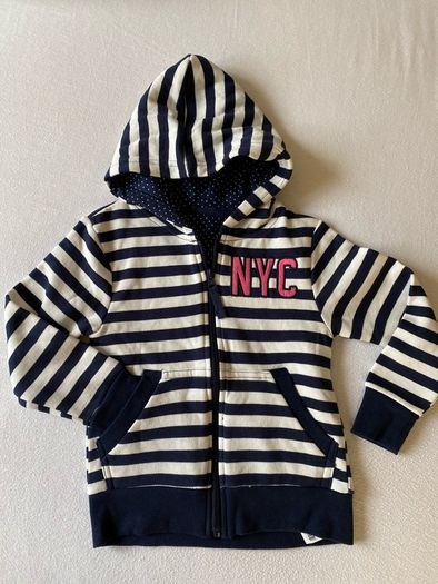 Brand new Navy Marine Stripe Zip Up Sweater / Hoodie