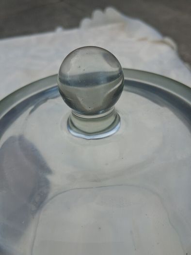 Mid Century Hand Blown Glass Cloche on Plynth