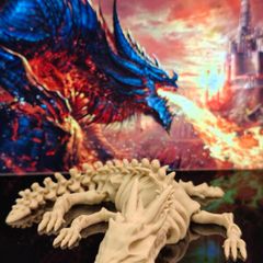 3D Printed Fully Articulating Dragon Skeleton
