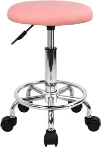 NEW SALE | Swivel Rolling Stool Height Adjustable PU Leather Cushion Salon Vanity Massage Office Stool Chair