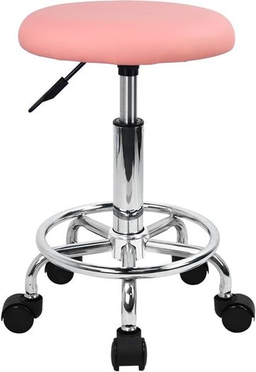 NEW SALE | Swivel Rolling Stool Height Adjustable PU Leather Cushion Salon Vanity Massage Office Stool Chair