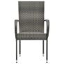 Stackable Outdoor Chairs 2 pcs Grey Poly Rattan Image 6