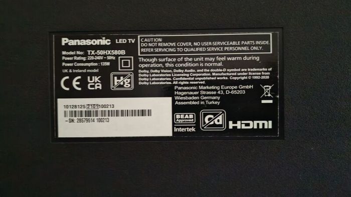 50" Panasonic 4K Smart TV