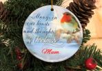 Round ceramic hanging ornament