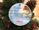 Round ceramic hanging ornament