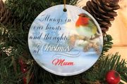 Round ceramic hanging ornament