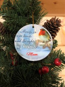 Round ceramic hanging ornament