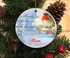 Round ceramic hanging ornament