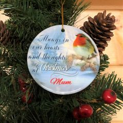 Round ceramic hanging ornament