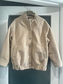 Beige Boucle Bomber Jacket (Size S or a UK 10)