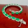 Silver Emeraldine Triplet Quartz Tennis Bracelet Image 9