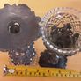 vintage pewter and glass goblets, Image 2