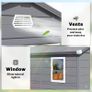4 x 3ft Plastic Garden Storage Shed - Foundation Kit Included, Polypropylene Outdoor Storage Tool House with Ventilation Slots and Lockable Door, Grey Image 2