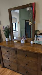PRICE DROP. Full Bedroom Suite.  Solid Wood Dark Pine (priced to sell)